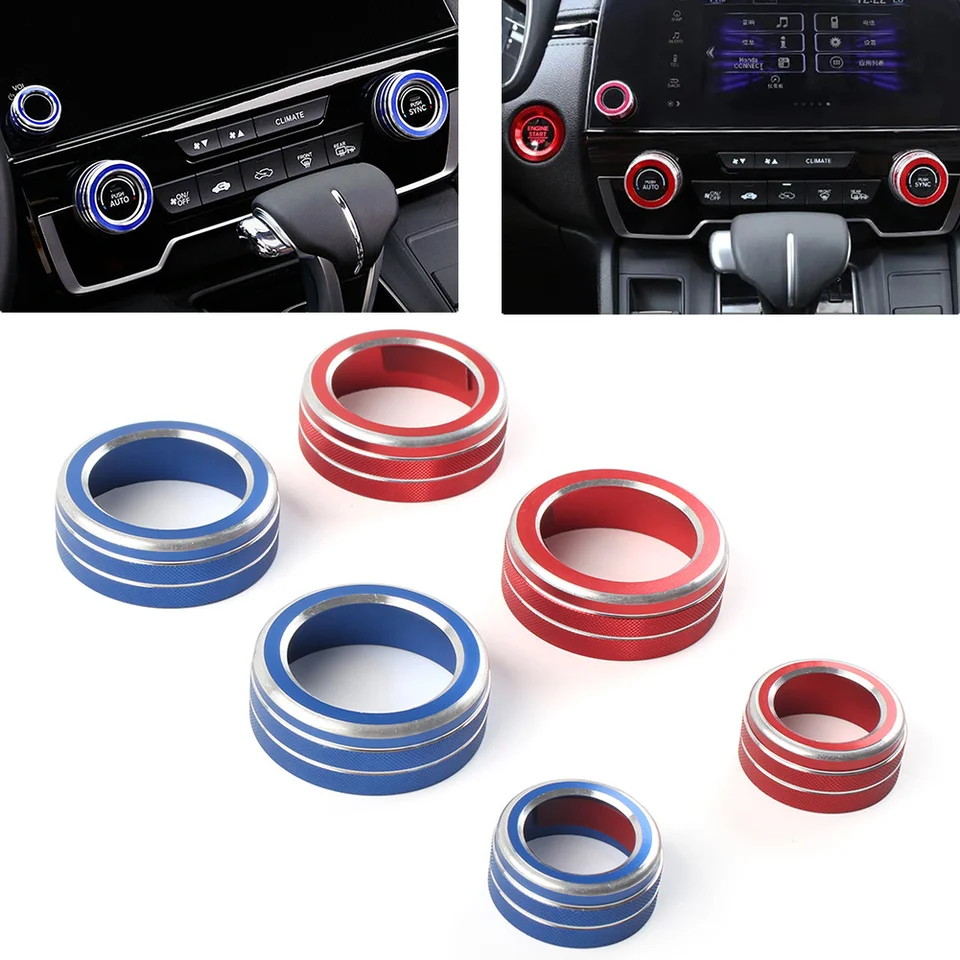 3pcs Car AC Climate Switch Knob Cover Cover Dreviny dekorácie pre Honda CRV CR-V 2017 2018 2019 2020 2021 2022
