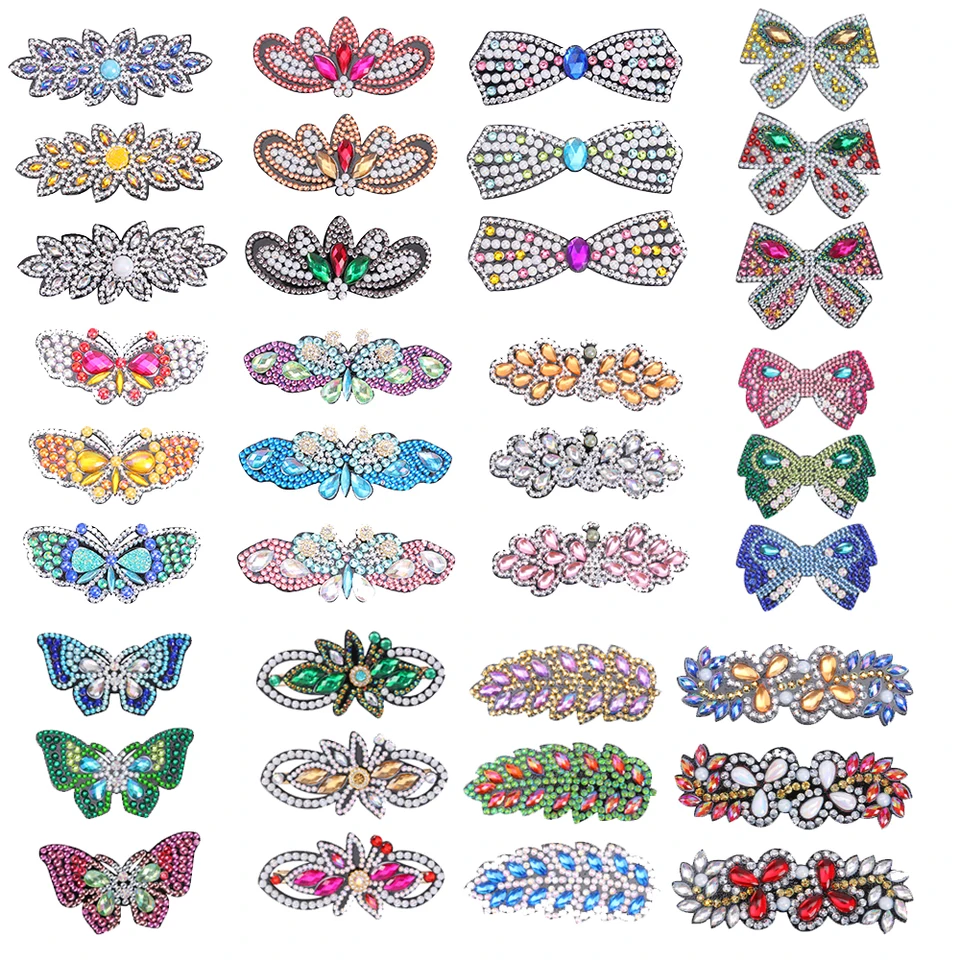 3pcs DIY Diamond Painting Hairpin Girl Gire Erl Clip kvetinový list Barrette Variká ruka vyrábaná umelecká vlasová kaderňa čela čela hlavy