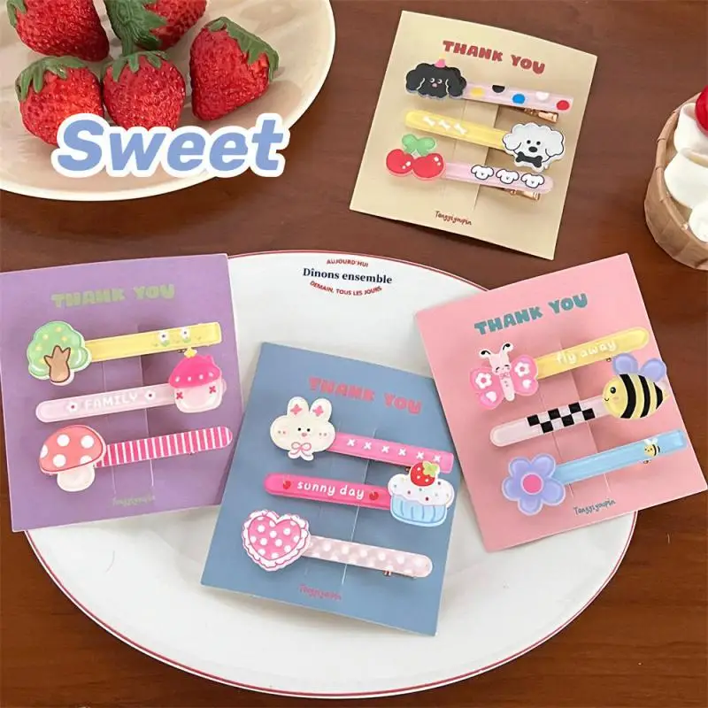 3pcs karikatúra mini vlasy klip zvierat Candy Farba Hairpin Set roztomilý šteňa Rabbit BB Clip Hair Accessories 2024 Nový veľkoobchod