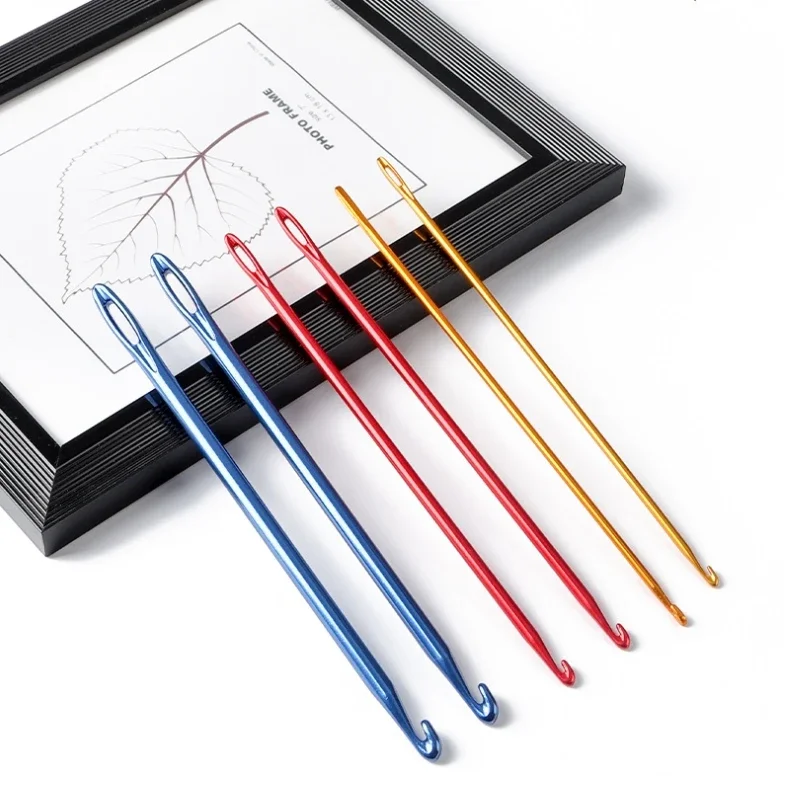3pcs pletací háčik DIY hliníkový háčkovaný háčik afganský tuniský pletený nástroj s ihlou