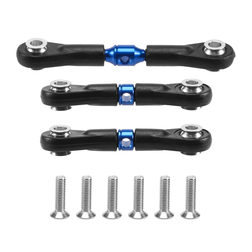 3pcs riadiace spojovacie prúty servo prút pre Tamiya TT-02 TT-02T TT02 TT02T 1/10 RC RC UPDATE ČASŤ ČASŤ ČASTI, MODRÉ