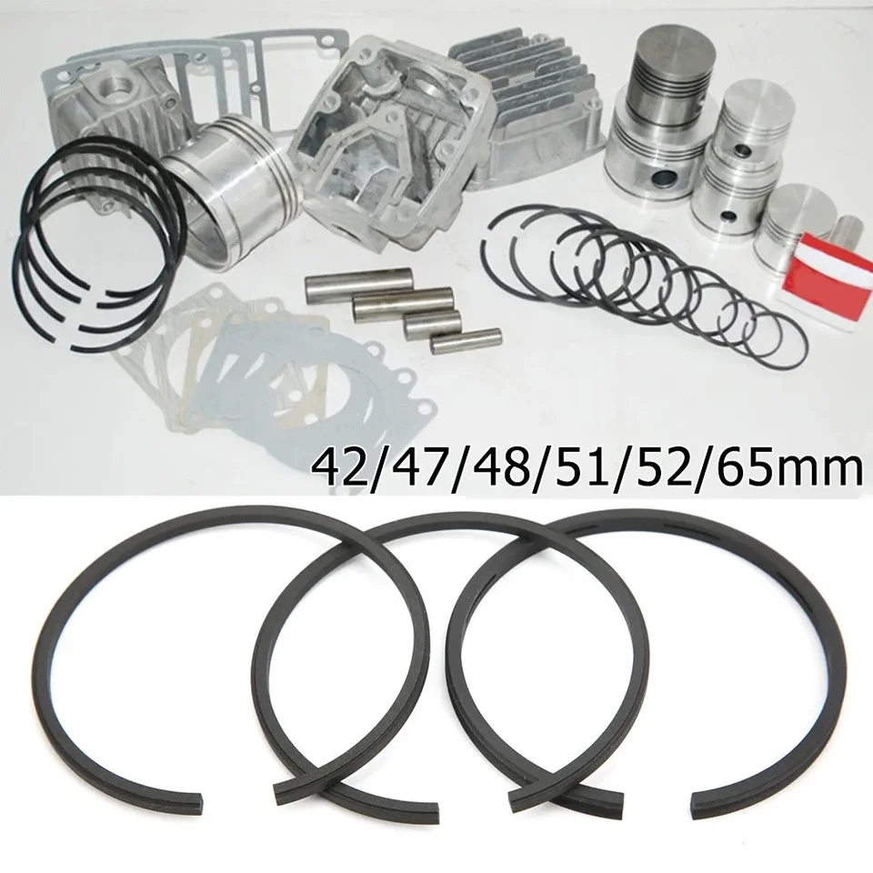 3pcs vzduchový kompresor piestový prsteň pneumatické diely pre 42/47/48/51/52/65/90/95/100 mm hardvér valca