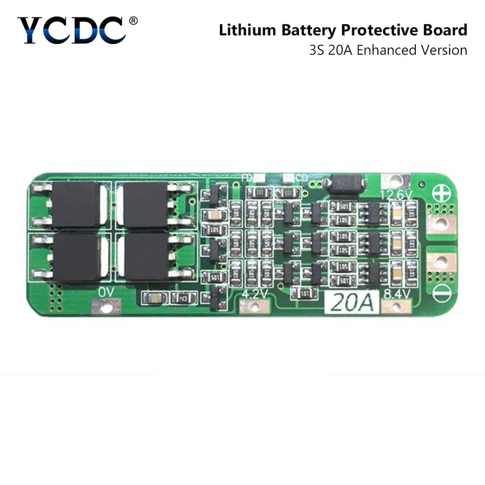 3S 20A 12.6V 18650 Littium Li Li Ion Battery Chaar Board/BMS PCB Vylepšená verzia Random Farby Dodanie farieb