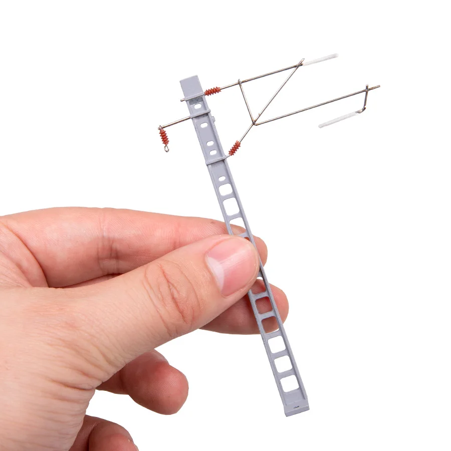 3sety DIY HO/N Stupnica Miniatúrna železničná vlakovej modelu Cotenary Contact Network Hračky Zliatinový stĺp, drôt a skrutky z nehrdzavejúcej ocele a skrutky