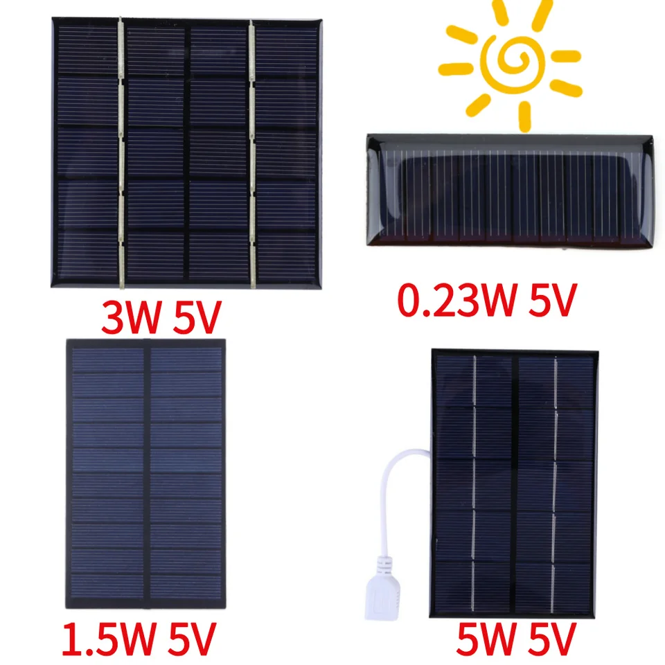 3W 5V prenosný solárny panel nabíjačku fotovoltaické bunky pre solárne svetlo pre 3,7 V batériu 3-5V nabíjačku batérie/telefónu