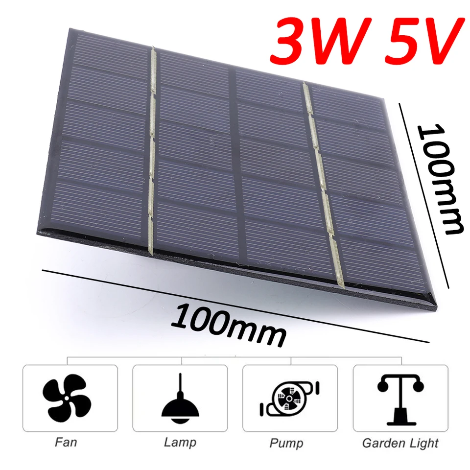 3W 5V Solárne panely rýchla nabíjačka DIY Solárne nabíjanie Modulárne vonkajšie solárne články pre svetlo Moblie Telefón Kemping