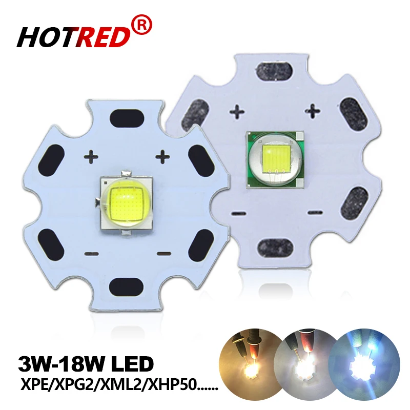 3W 5W 10W 18W T6 XML2 Vysoký výkon LED LED 3V XPE XHP50 6V 3,5*3,5 mm/5*5 mm baterky DIY Parlišt