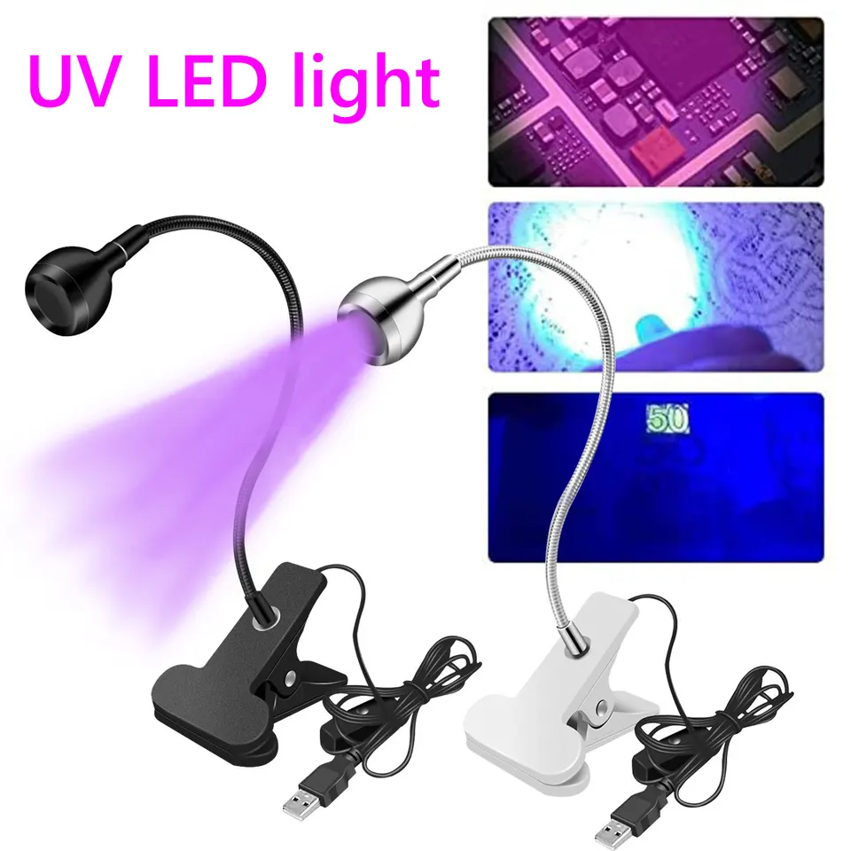 3W LED ultrafialové svetlo 4 Stmievateľný jas Flexibilná lampa UV UV gél UV gél pre fluorescenčnú farbu LED diódu LED Svetlo