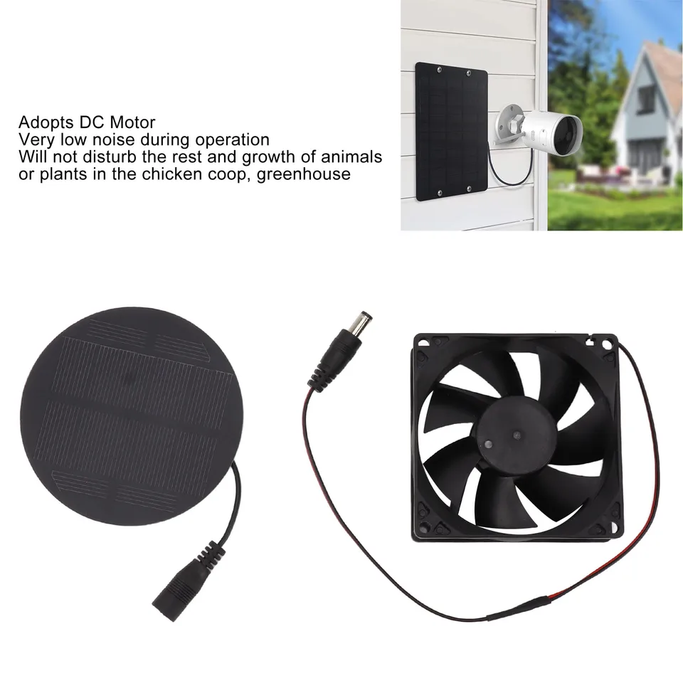 3W ventilátor solárneho panela s nízkym hlukom Energia Solar Mini Sump Faner pre Chicken Coop Greenhouse