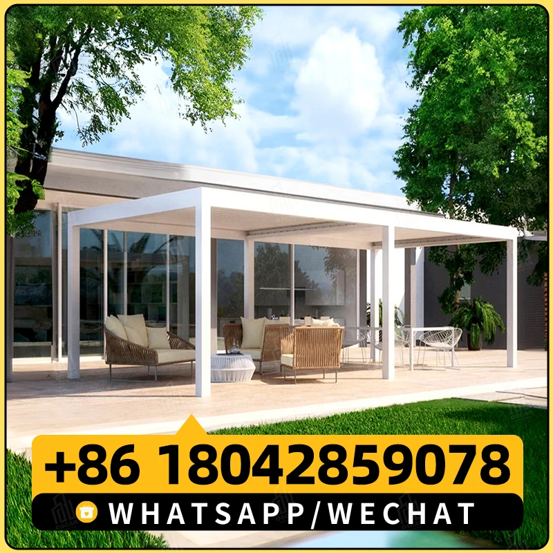3x3,3x4,4x4,6x4m vonkajšie vodotesné hliníkové bioklimatické pergola pokrytie hliníka žalúzie Pergola