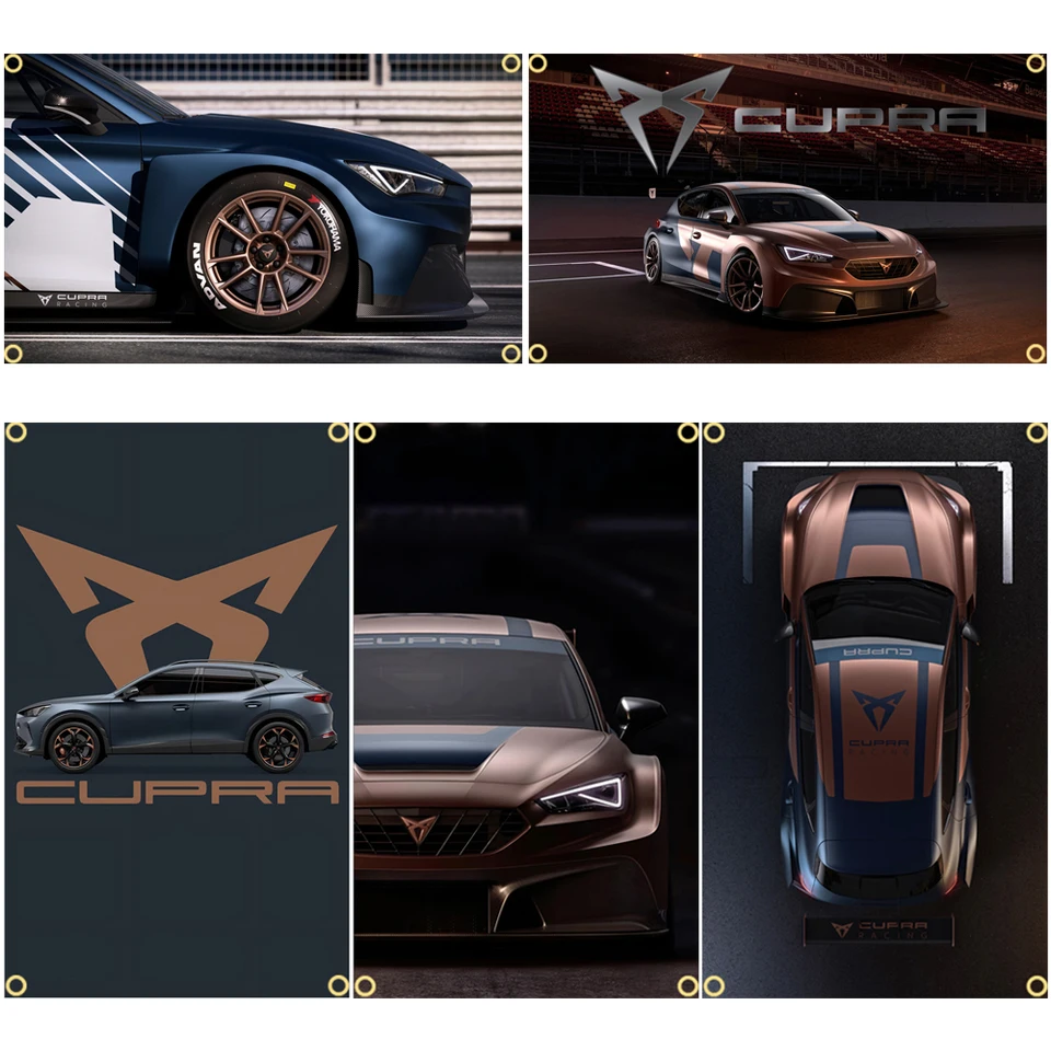 3x5 ft Cupras Flag Polyester Digital Printing Car Racing Banner pre garážovú stenu vyzdobia dvere s mosadznými priechodmi