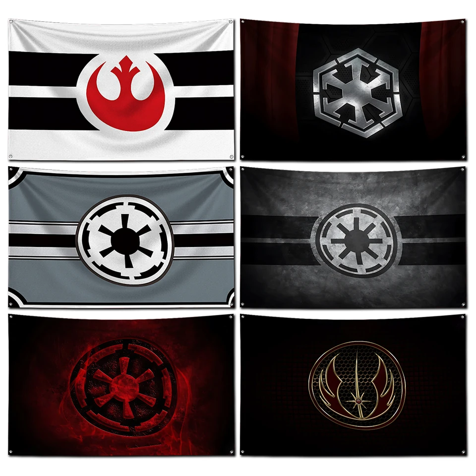 3x5 ft Galactic Empire Rebel Aliancia Flag Polyester Digital Printing Banner pre garáže alebo výzdobu dverí