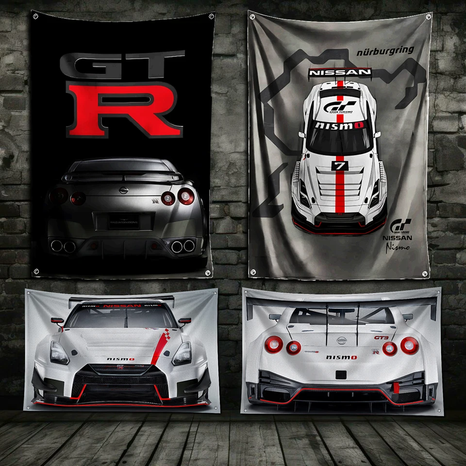 3x5 ft gtr nismo vlajka automobilu Polyester Digital Printing Banner pre garáže Nissans alebo výzdobu dverí
