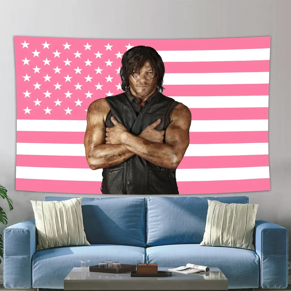 3x5ft Norman Reeduss Flag Daryl Dixo Flag Pink American Vlaj