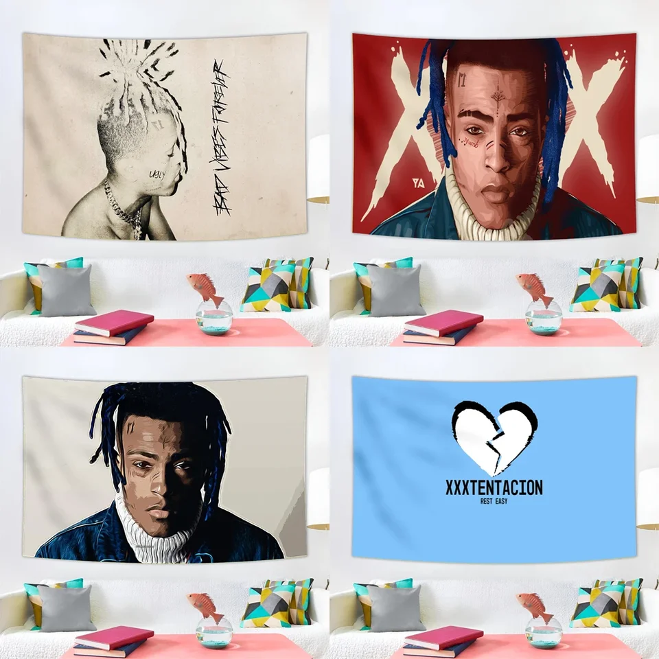3x5ftTaPestryStage B-Bad Vibes Forevers Album Art Art Trap Trap Music Estetic Merch Tapestry Rapper Wall Art Decorácie spálne