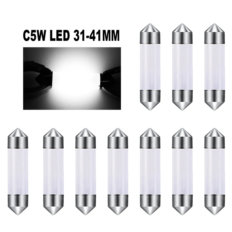 4/10 ks C5W Festoon 31mm 36 mm 39 mm 41 mm LED žiarovky COB 12V 6000K Biele auto Interiér Dome Mapy Čítanie kmeňa ŠPECIÁLNE SVETLO