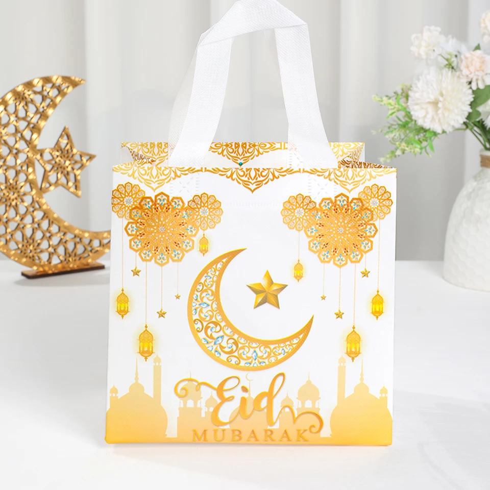 4/11/16ks Eid Mubarak Darčekový taška Ramadan Kareem Nontovaného vrecka Cookie Candy Balenie tašky Moslim Islamský ramadán Party Dodávky