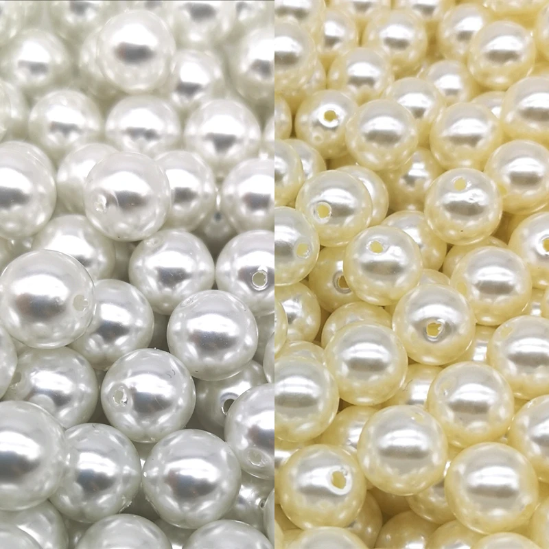 4-12 mm okrúhle abs lacný tvar Imitácia perly biele korálky ručne vyrábané náramky DIY náramok