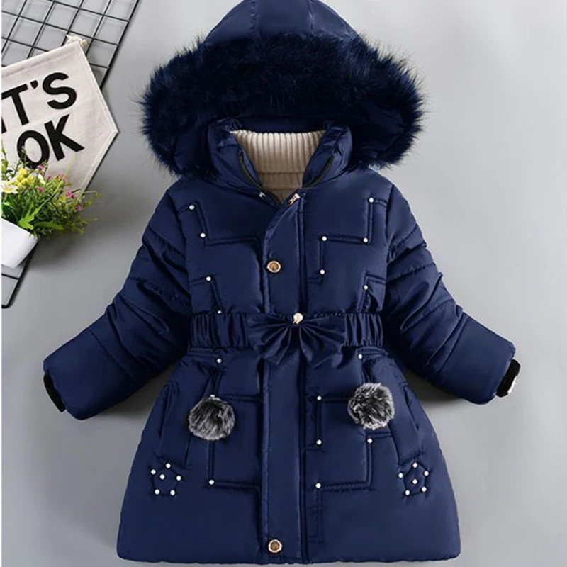 4-12 rokov zimné dievčatá Bunda kožušina Warm Princezná kabát s kabátom zips Windproof Kids Outerwear Birthday Darček Parka sneh Suúsu