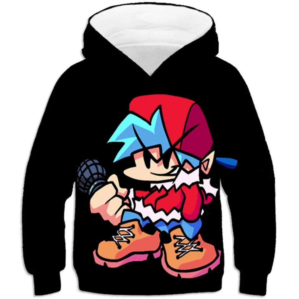 4-13y detská hra piatkovú noc Funkin 3D mikiny Boys Dievčatá anime tlačené s kapucňou mikiny pre dospievajúci módny pullover oblečenie
