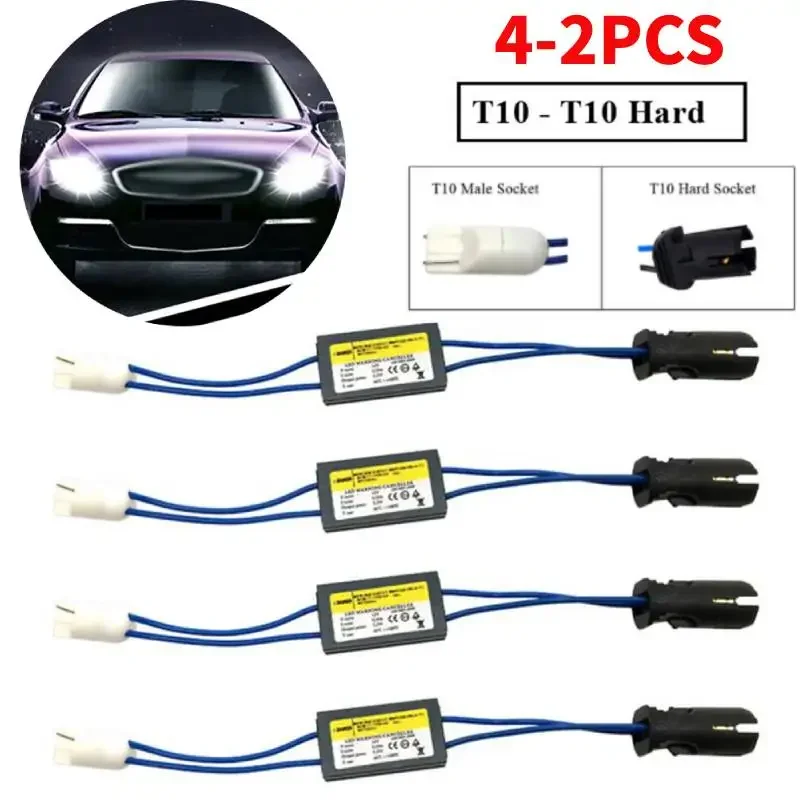4-2ks T10 CANBUS Dekodérový kábel Univerzálny 12V LED LED ZOBRAZENIE VAROVANIE VAROVANIA Dekodéra Eliminuje ľahké chyby
