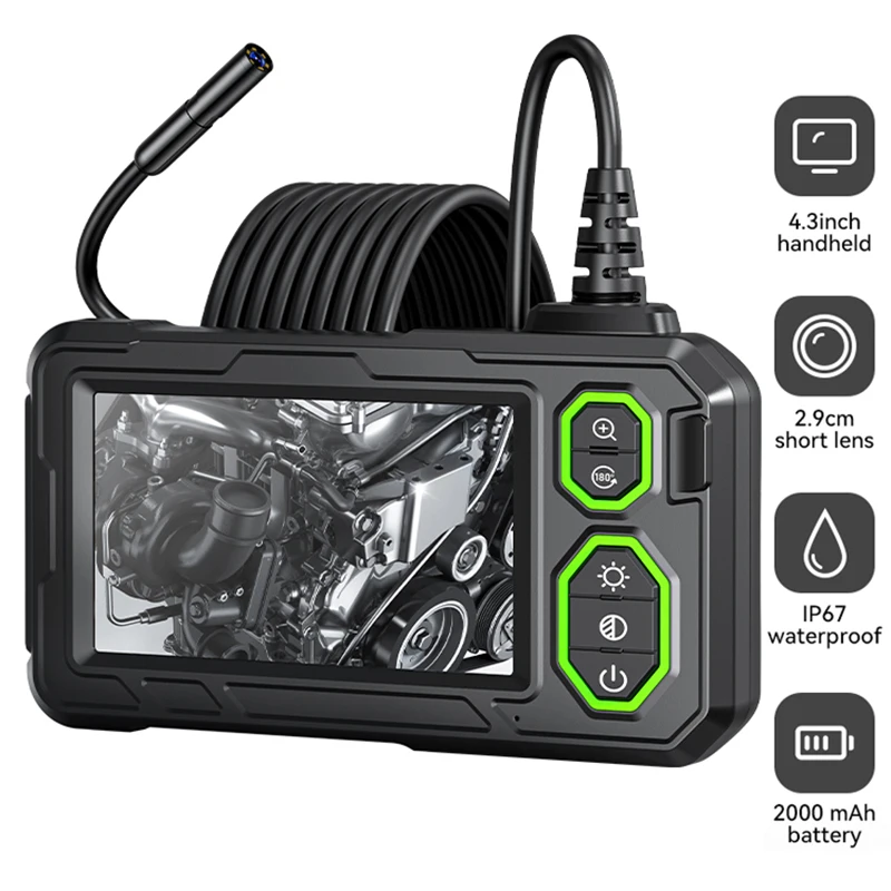 4.3 '' IPS 1080P Industrial Endoscope Camera HD BORESCOCE Inspection Camera Camera IP67 WATERPOROPLE 8LED pre náradie na opravu automobilov