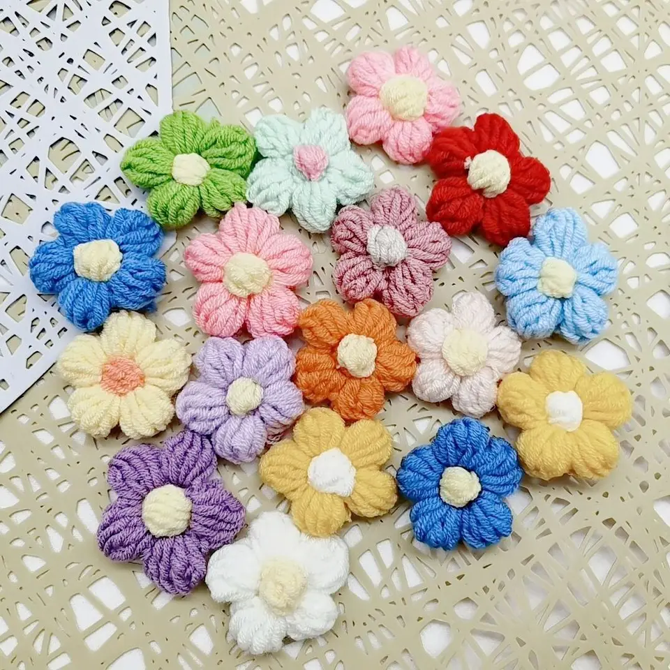 4,5 cm kvetina DIY ručne pletené kvetinové mlieko bavlna vlna vlna Háčik kvety manuálne oblečenie doplnky topánky klobúky