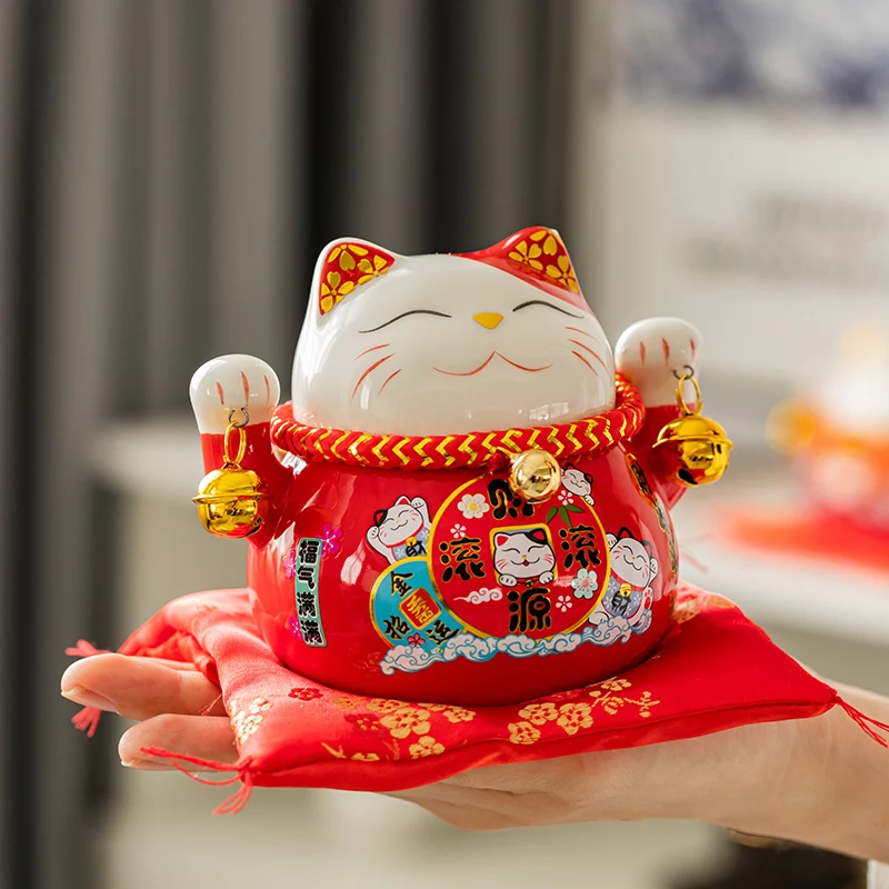 4,5 palca keramický maneki neko šťastné mačacie meniace boxy bohatstvo Cat Cat Piggy Bank Domov dekorácia darček feng shui ornament
