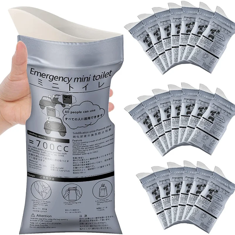4/5ks vonkajšie núdzové močové vrecká 700 ml ľahké brať piss tašky cestovanie Mini mobilné toalety pre dieťa ženy Men Men Muži vrecká Men.