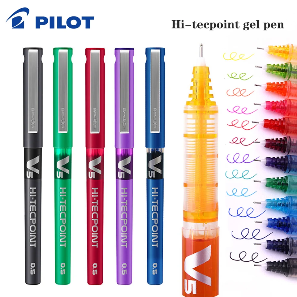 4/6/12 Japonsko Pilot BX-V5 GEL PEN HI TECPOINT Rovná tekutá farba atrament roztomilé kancelárske potreby