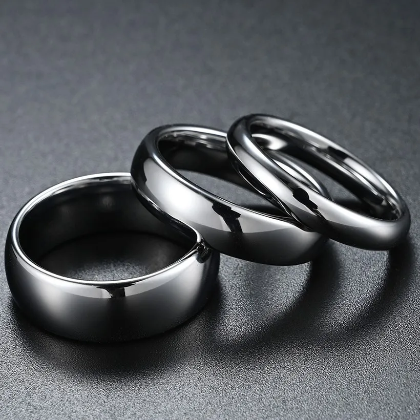 4/6/8 mm volfrámový karbidový prsteň Comfort Fit Rings zásnubný prsteň svadobná skupina pre mužov Darček k narodeninám Darček nikdy nezmizol poškriabaný