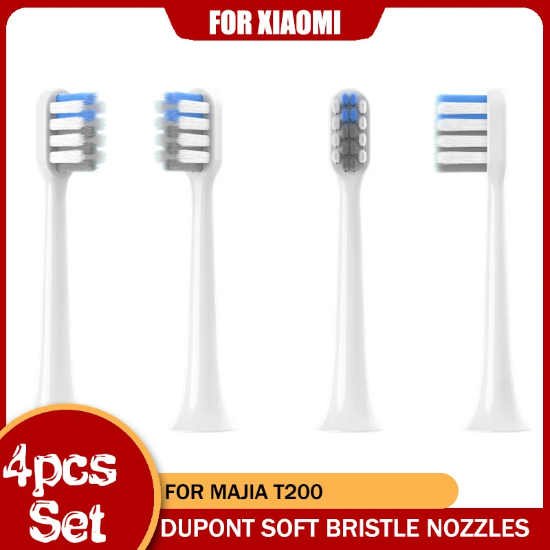 4/6 PCS Zubné kefky hlava pre Xiaomi Mijia T200 Soft Dupont Bristle BRISTLE Hlboké čistenie elektrických trysiek zubnej kefky