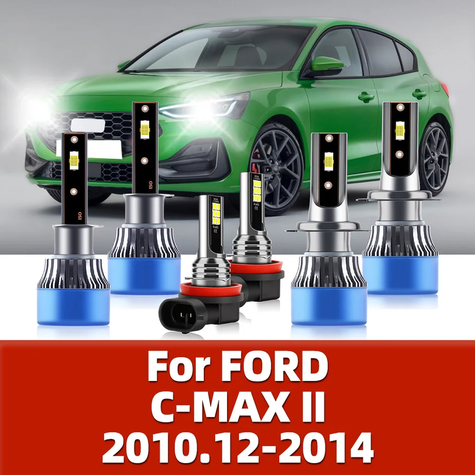 4/6ks jasne biela 15000 lm 120 W Turbo LED svetlomet Svetlomet High Low Beam CSP súprava 12V pre Ford C-Max II 2011 2012 2013 2013 2014