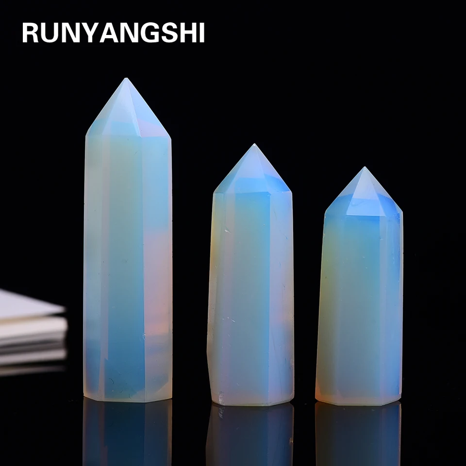 4-7 cm 1ks Opal Crystal Point Hebicing Stone Hexagonal Prisms Stĺp