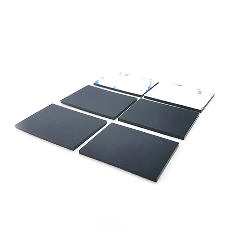 4/8/12ks Čierny obdĺžnik Silikónový gumový plech Self Adhesive Square High Temp Resistant Anti-Strp Tense Tempet Trmper Feet Feet