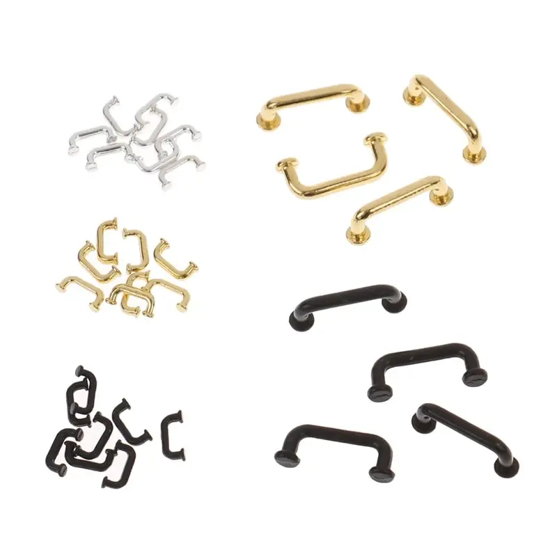 4/8ks 1:12 Miniatúrne kovové ťahy na dvere skrinky na rukoväť Dollouch Furniture Closet Accessories Toy Hray