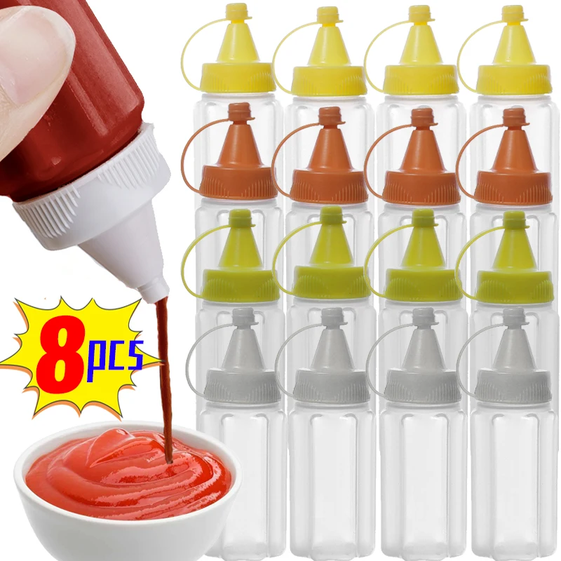 4/8ks30ml mini omáčka na plnenie fľaše na plnenie kečupu Medový šalát Fľaše prenosné omáčky Jars Dressensers fľaše