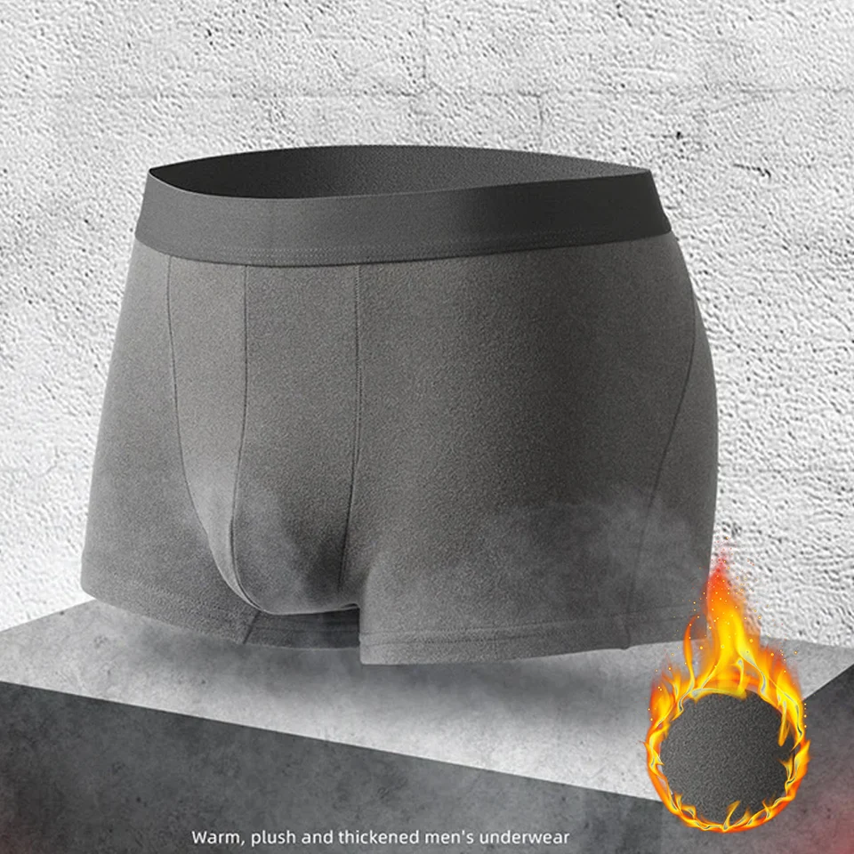 4 balenie značky Zimné fleece boxery plus veľkosť 5xl 6xl mužov ComfortSoft Underwear xxxxl Sexu Panties Shorts Black Darčeky pre otca