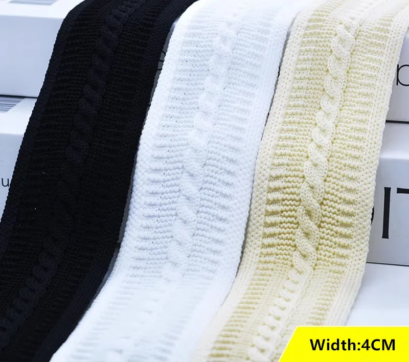 4 cm široký vlnený pletený pletený s kabátom DIY Coat Sweater Extra široké nohavice Bočné švové pásové doplnky