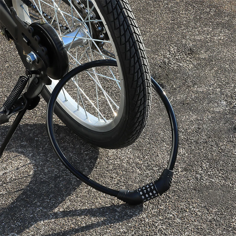 4 Digitálny kód Bicycle Cable Lock Anti krádež zliatiny oceľ MTB Road Bike Bike Code Combinácia Heslo Zamknutie zabezpečenie zabezpečenie visiaci zámok