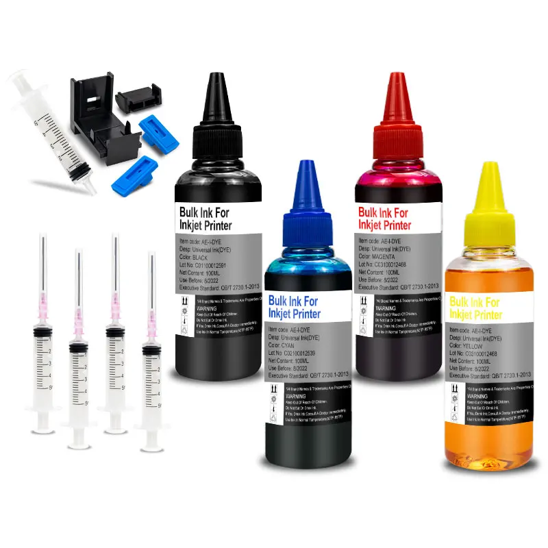 4 fľaša 100 ml atramentu fľaše pre Canon MG2540 MG2540S MG 2540 2540S PIXMA TS3140 MG3040 IP445 MG2940 MG2942 PLNIČKA Atramentových súprav