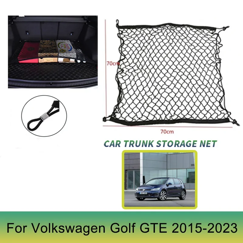 4 Hook 70x70 cm automobilová sieť pre Volkswagen VW Golf GTE 2015-2023 2016 2017 2017 Nylon Cargo Mesh Net batožina Elastic Elastic Accessorie Accessorie