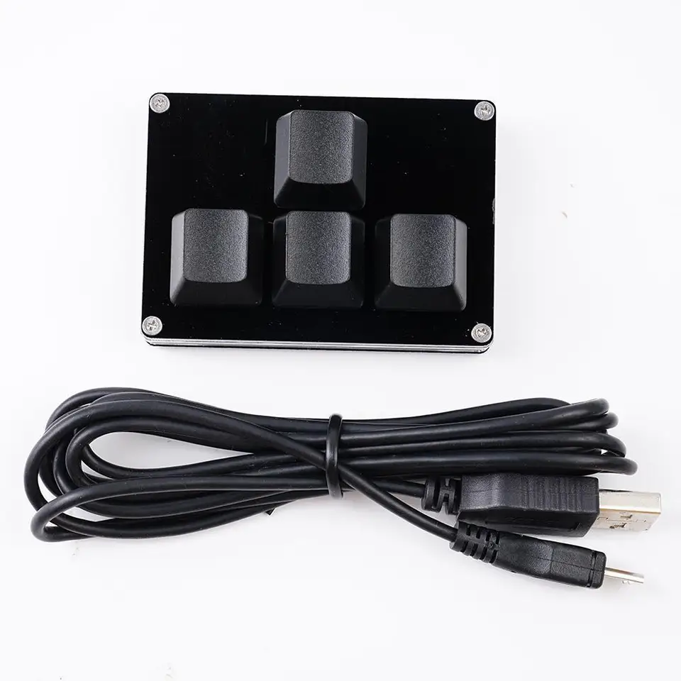4 Klávesové smery šípky makro USB Vlastná mechanická herná klávesnica pre Linux MacOS Android Raspberry Pi klávesnica