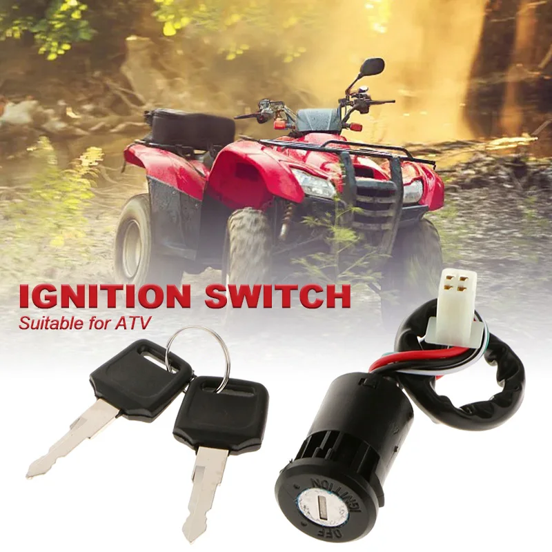 4 -kolíkový vodič ATV zapaľovací spínač pre čínsky Quad 4 Wheeler ATV Go Kart Taotao Sunl Roketa Kazuma 50cc 70cc 90cc 110cc 125cc 125 ccm