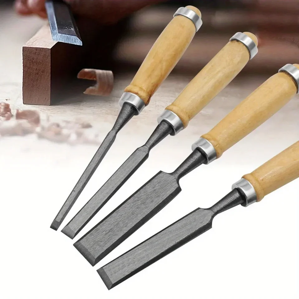 4 ks 8/11/16/20mm Pohodlné rukoväte s bukou drevený sekáč s drevenými kľučkami - ergonomické rezbárske nástroje DIY pomocné náradie