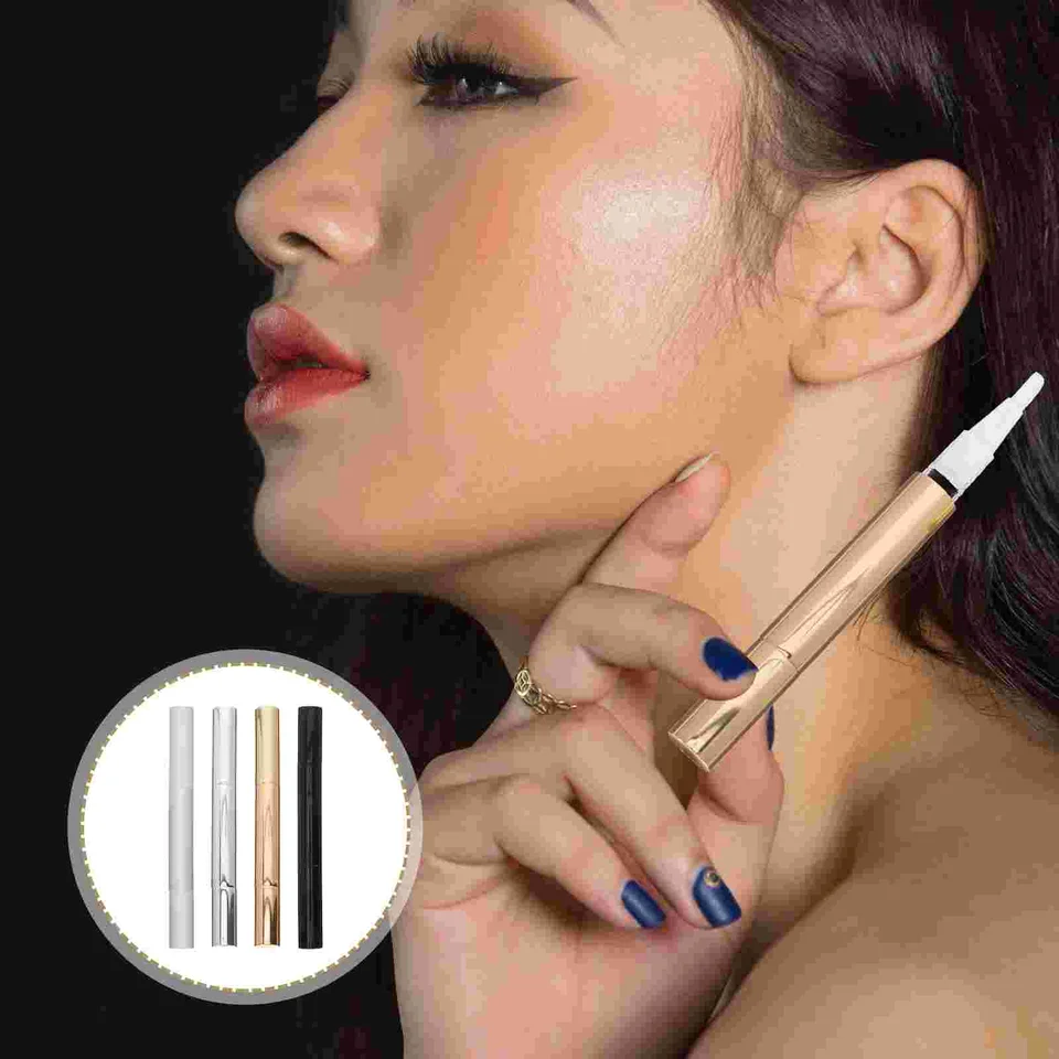 4 ks pery lesk na nechty lak na nechty Fľaša na kvapalinu Rast kvapalina Olejový make -up prázdny nádoba Navštívte korektor