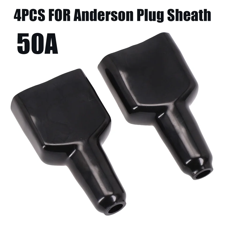 4 ks vodotesné 50A konektor odolný kábel kábla Black 50A pre Anderson-Plug Witerproof Pustath Dustovodiodný kábel plášť