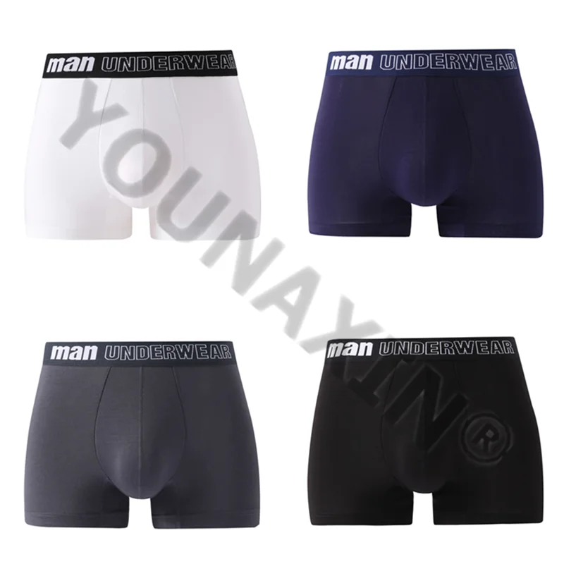 4 kusové veľké mužov Sexy farebné spodné prádlo boxery briefs kraťasy chlapec Umrysy veľké nohavičky Homme Knickers bambusové vlákno Underpant