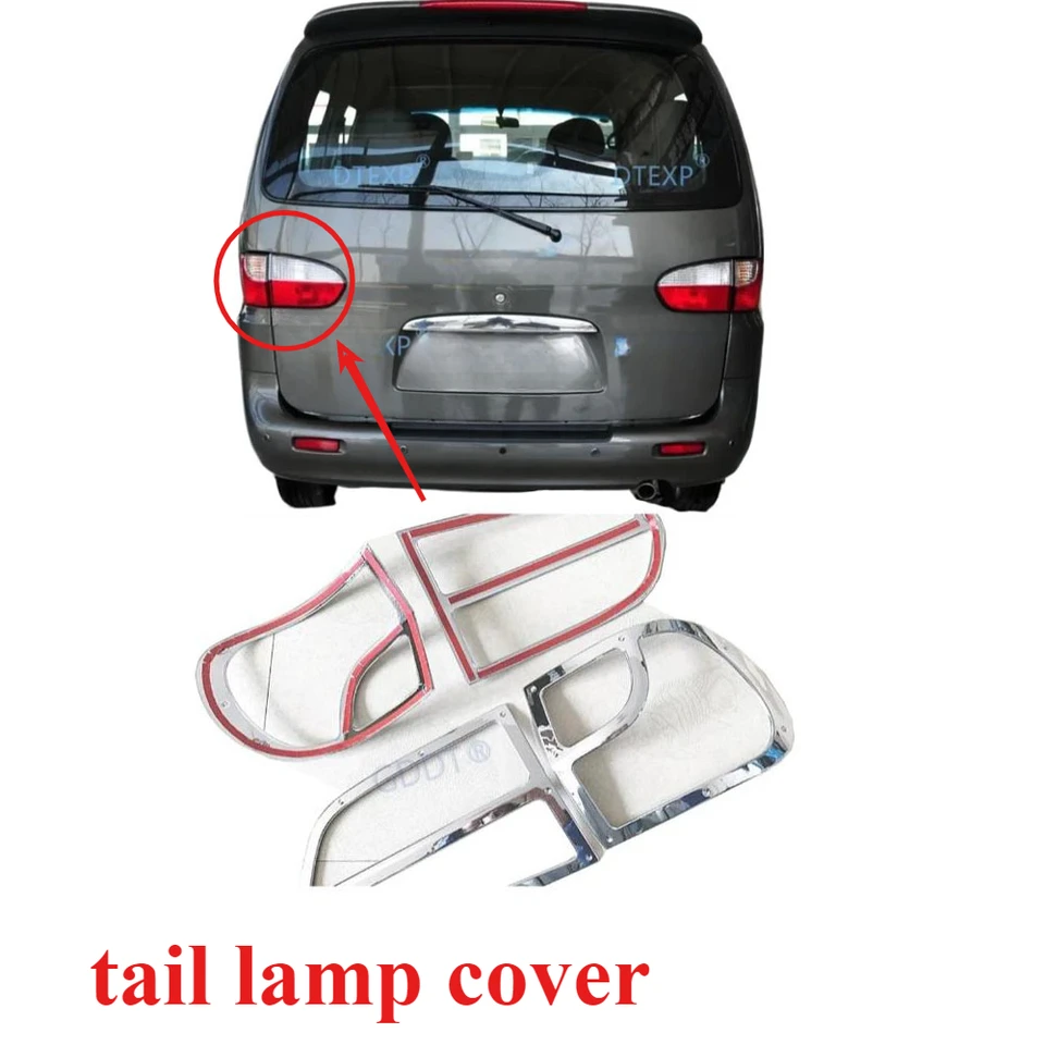4 kusy 2001-2007 Cover Svetlo Chrome Cover pre Hyundai H1 Výstražné žiarovky Zadné žiarovky 4 kusy Cover Cover Starý alebo nový dizajn