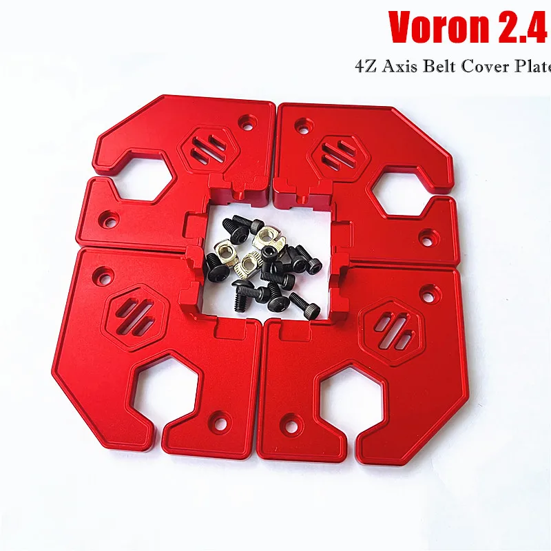 4 kusy/set Voron 2.4 4Z osi pásový pásový súprava pásu, červená aodizovaná CNC proces - diely 3D tlačiarne